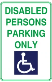 ACCESS - DISABLED PERSONS PARKING ONLY – Part No. AS 17